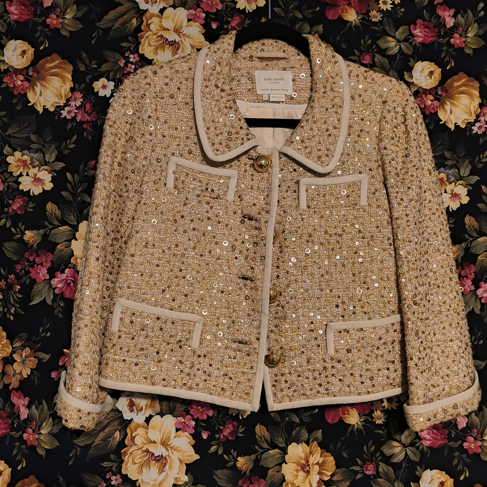 Kate Spade Cream Sequin Women's Jacket